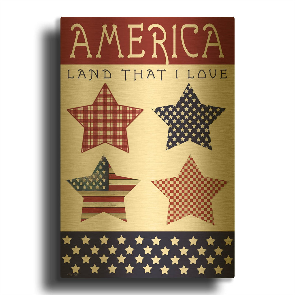'Stars of America' By Cindy Jacobs Gold Metal Wall Art