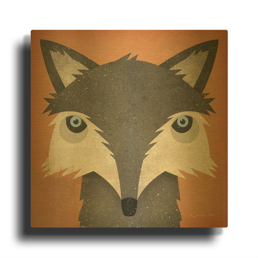 'Timber Wolf' By Ryan Fowler Gold Metal Wall Art