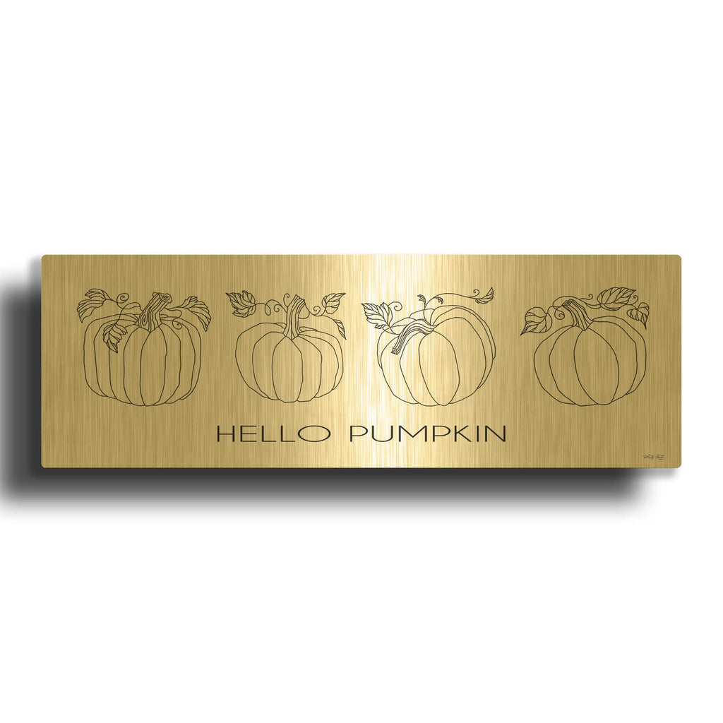 'Hello Pumpkin Simple' By Cindy Jacobs Gold Metal Wall Art