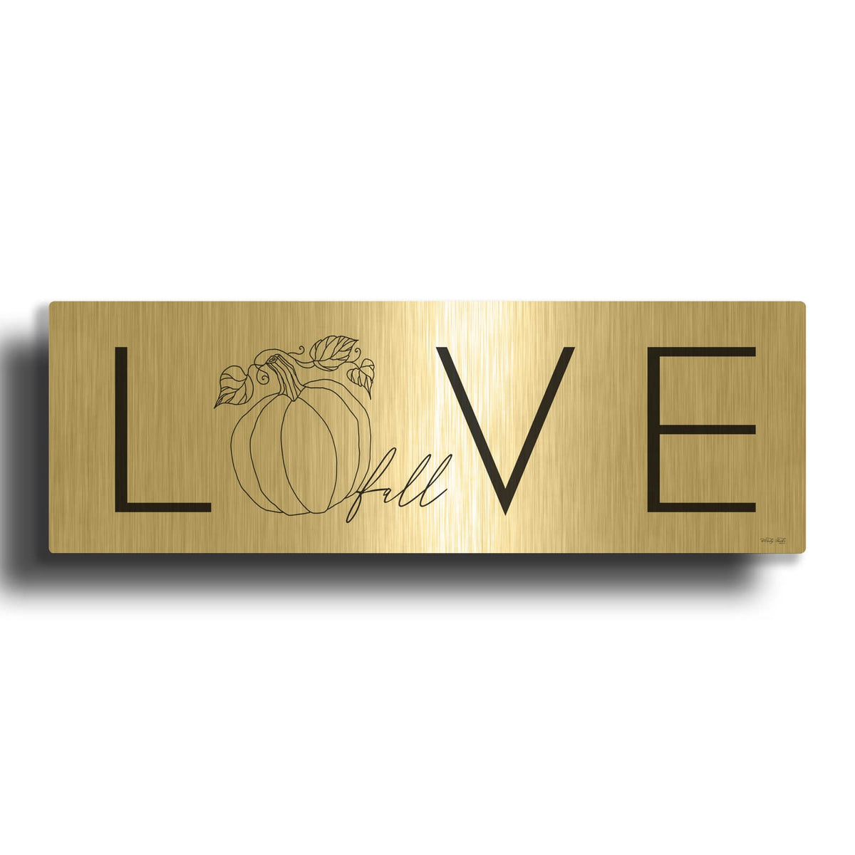 'Love Fall' By Cindy Jacobs Gold Metal Wall Art