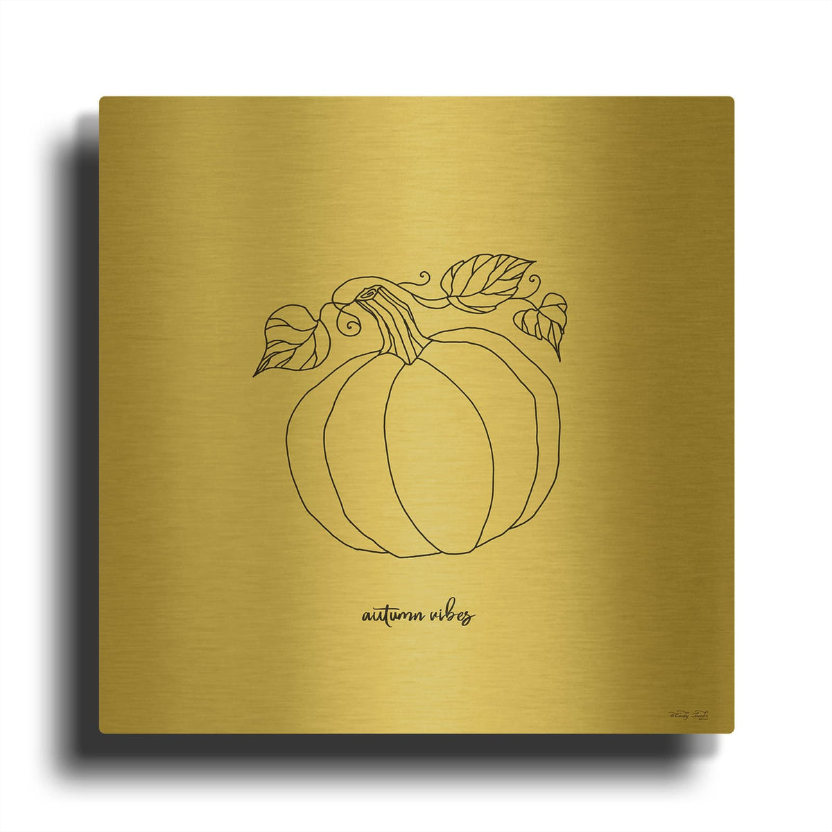 'Autumn Vibes' By Cindy Jacobs Gold Metal Wall Art