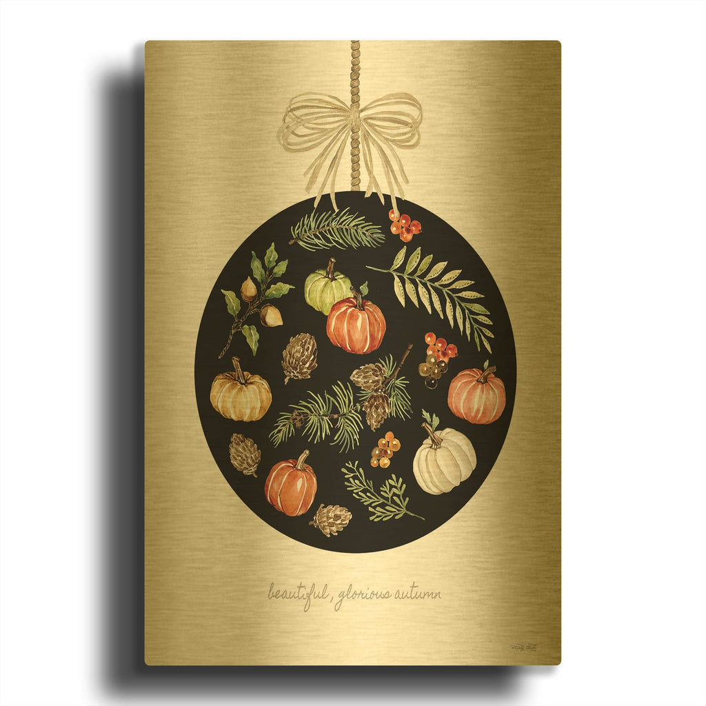 'Beautiful, Glorious Autumn Ornament' By Cindy Jacobs Gold Metal Wall Art