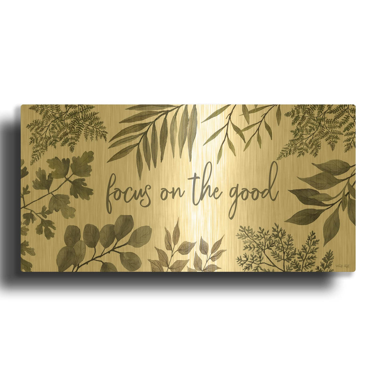 'Focus on the Good' By Cindy Jacobs Gold Metal Wall Art