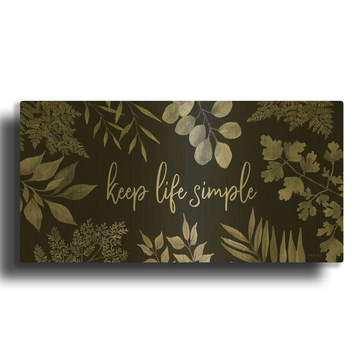 'Keep Life Simple' By Cindy Jacobs Gold Metal Wall Art