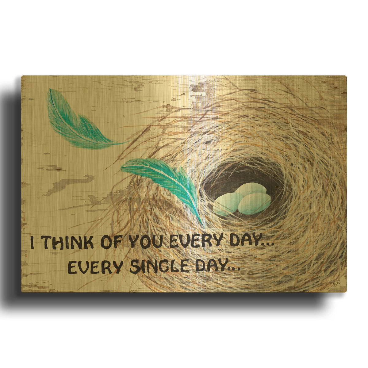 'I Think of You' By Diane Fifer Gold Metal Wall Art