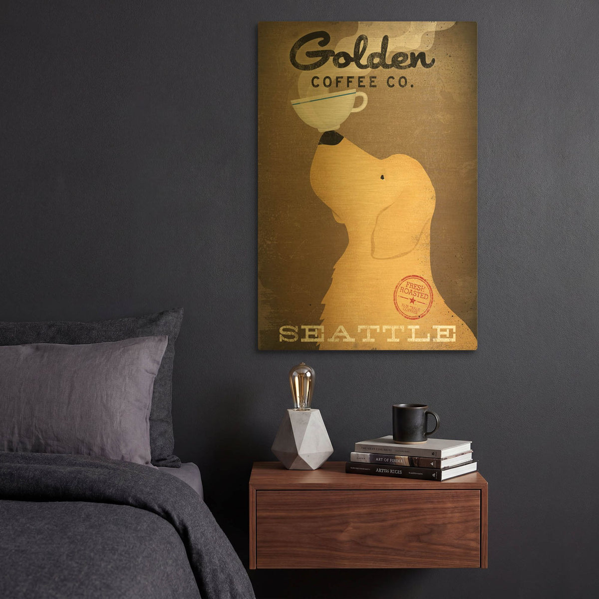 'Golden Coffee Co' By Ryan Fowler Gold Metal Wall Art