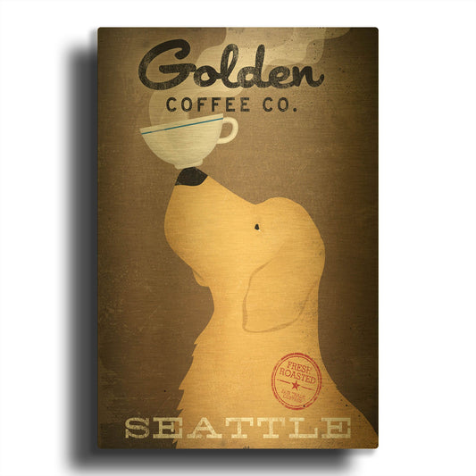 'Golden Coffee Co' By Ryan Fowler Gold Metal Wall Art