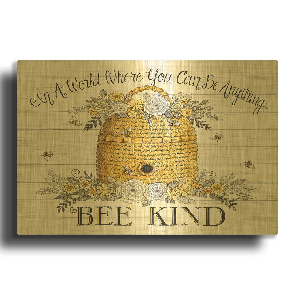 'Bee Kind Bee Hive' By Deb Strain Gold Metal Wall Art