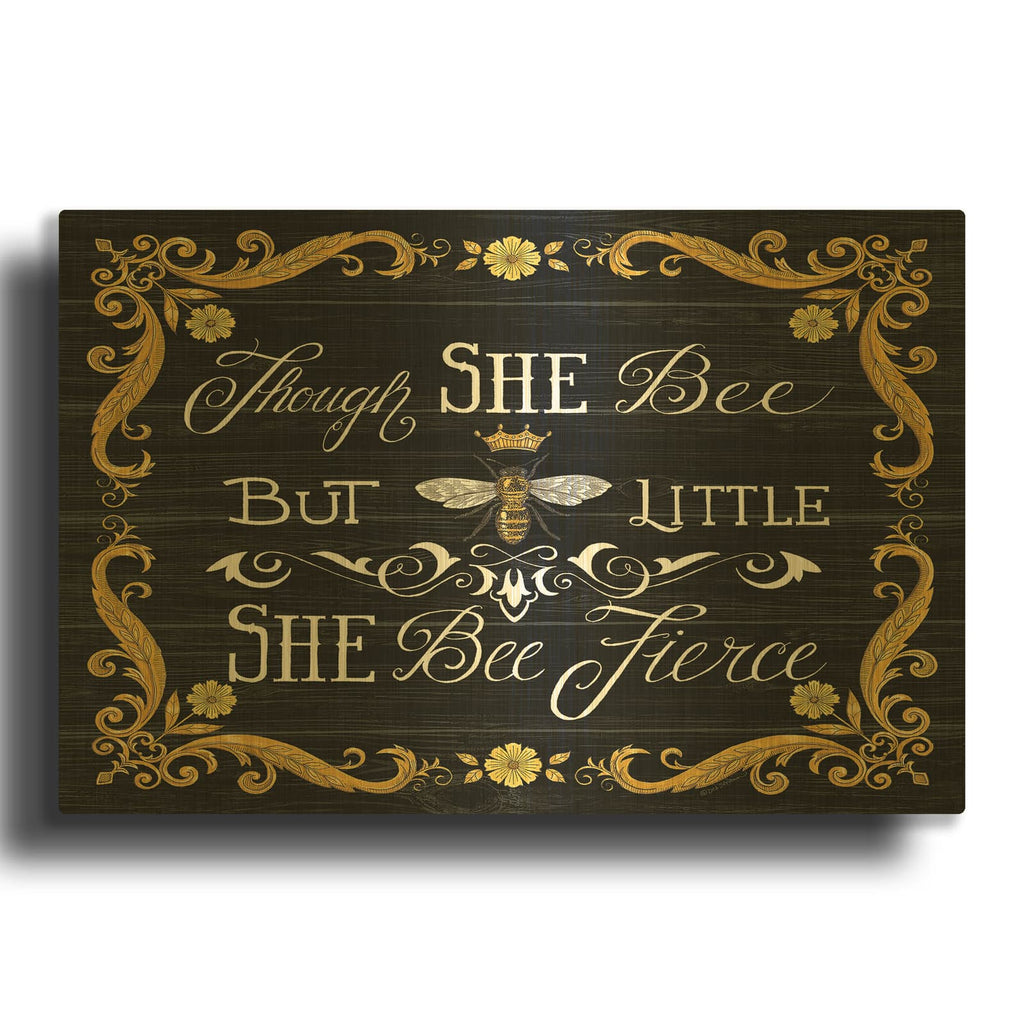 'She Bee Fierce' By Deb Strain Gold Metal Wall Art