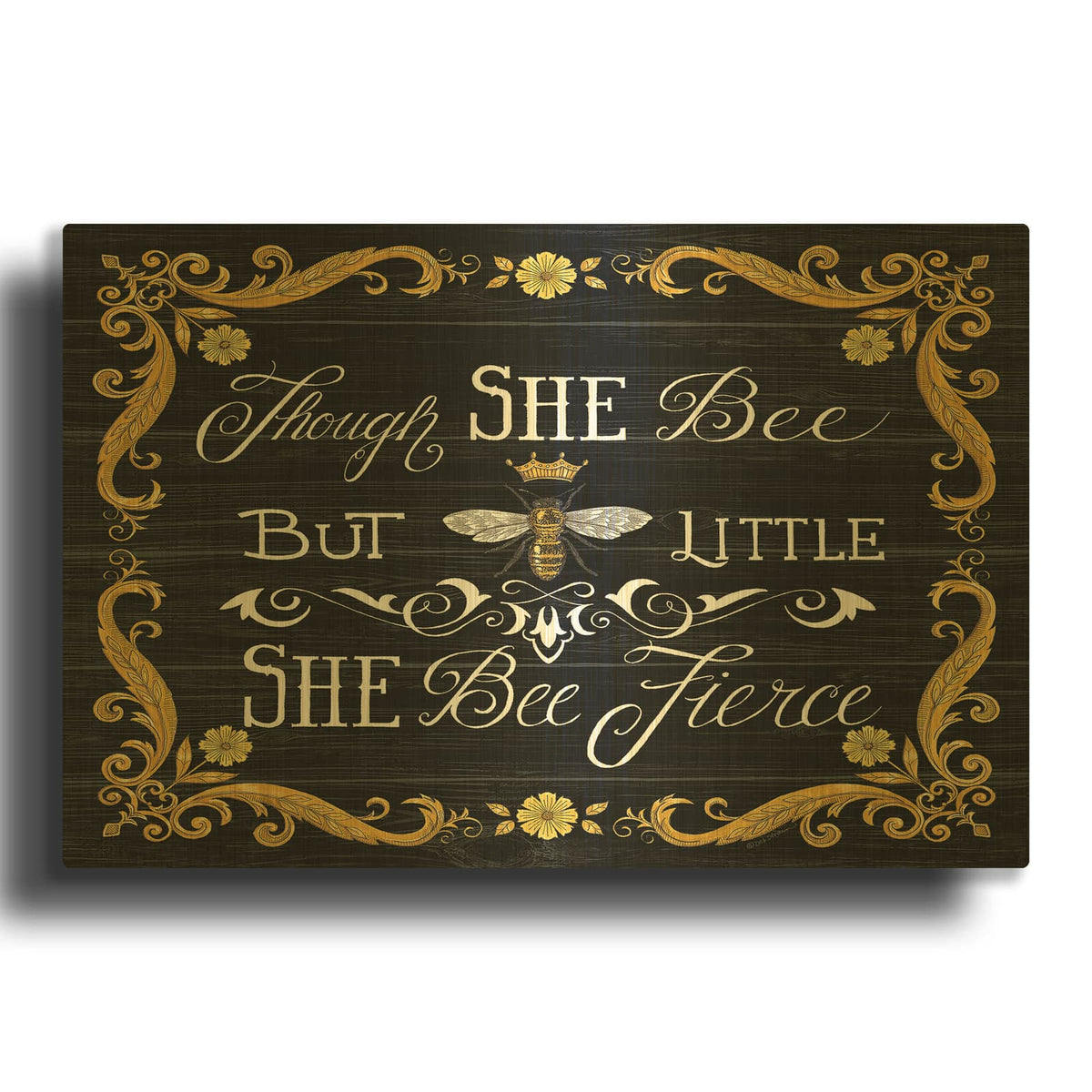 'She Bee Fierce' By Deb Strain Gold Metal Wall Art