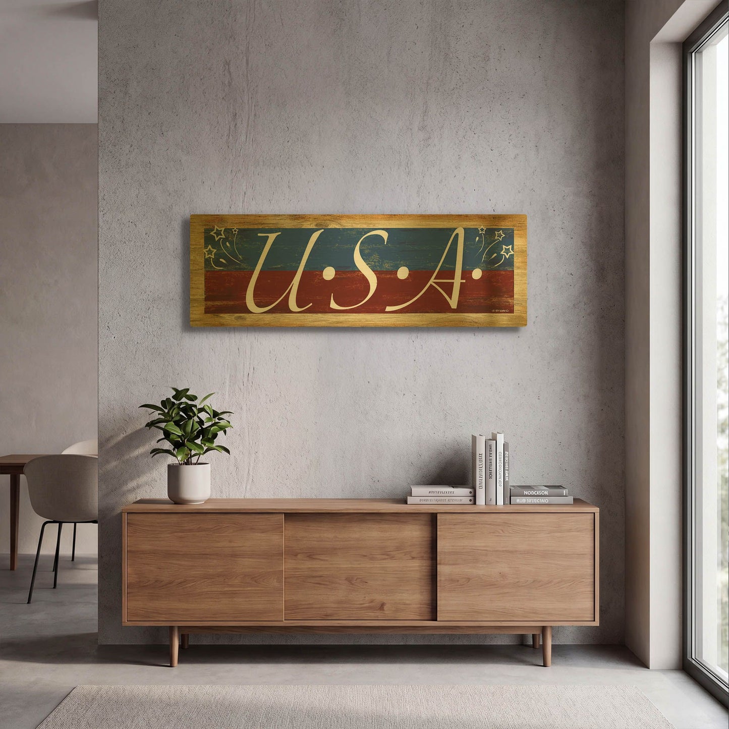 'USA' By Ed Wargo Gold Metal Wall Art