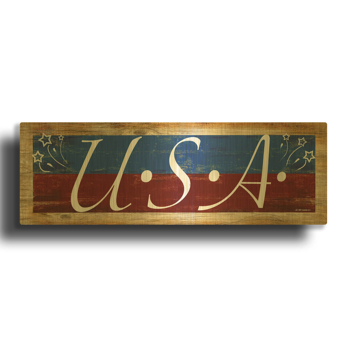 'USA' By Ed Wargo Gold Metal Wall Art