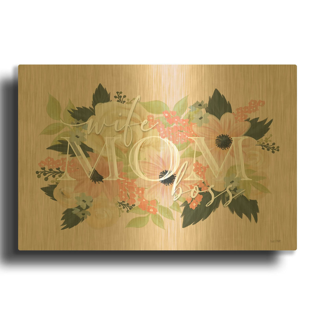 'Wife, Mom, Boss' By House Fenway Gold Metal Wall Art
