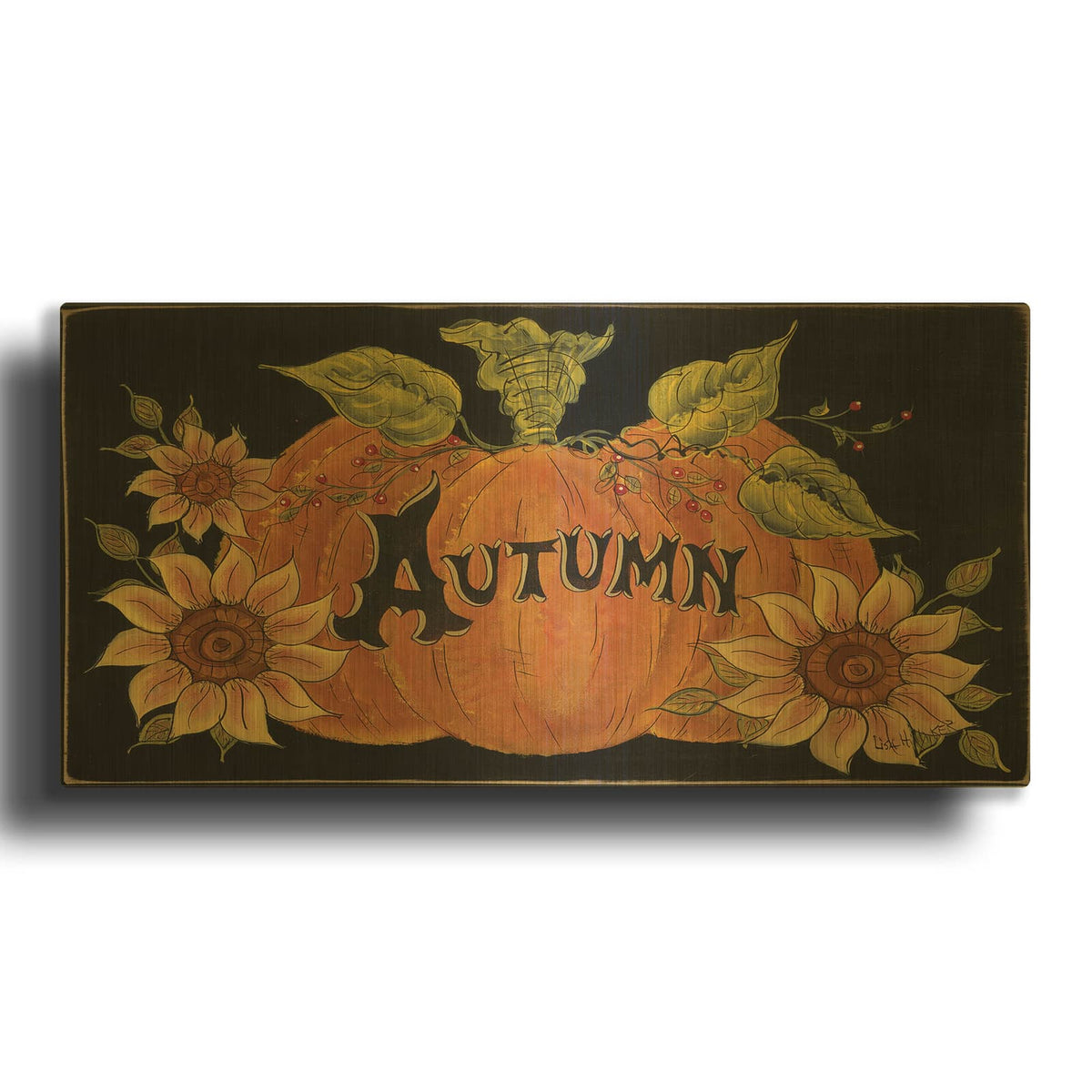 'Pumpkin Spice' By Lisa Hilliker Gold Metal Wall Art