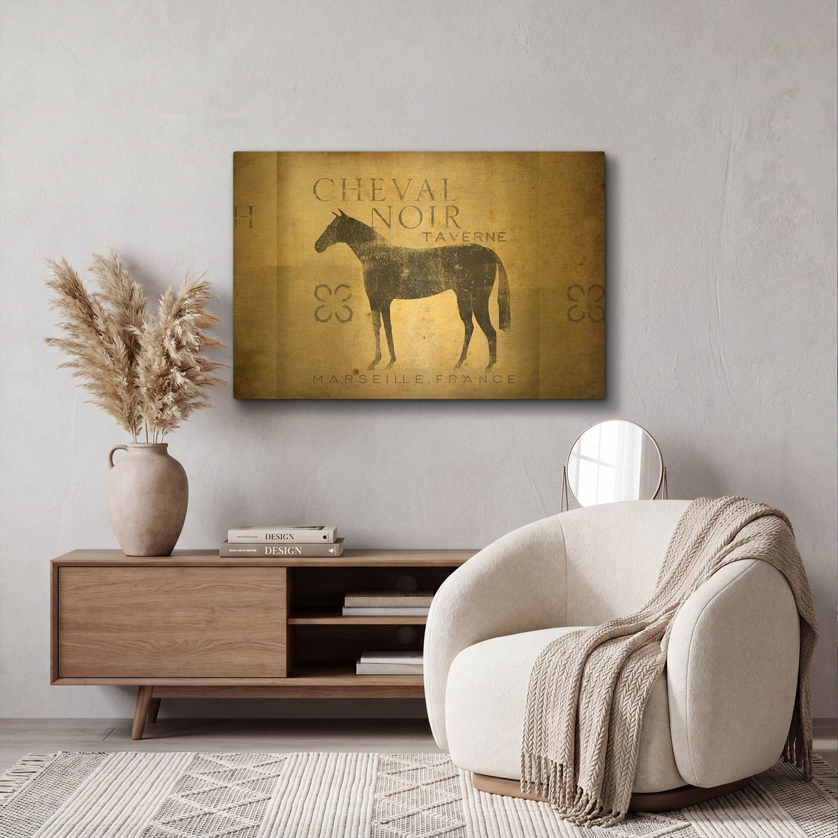 'Cheval Noir v4' By Ryan Fowler Gold Metal Wall Art