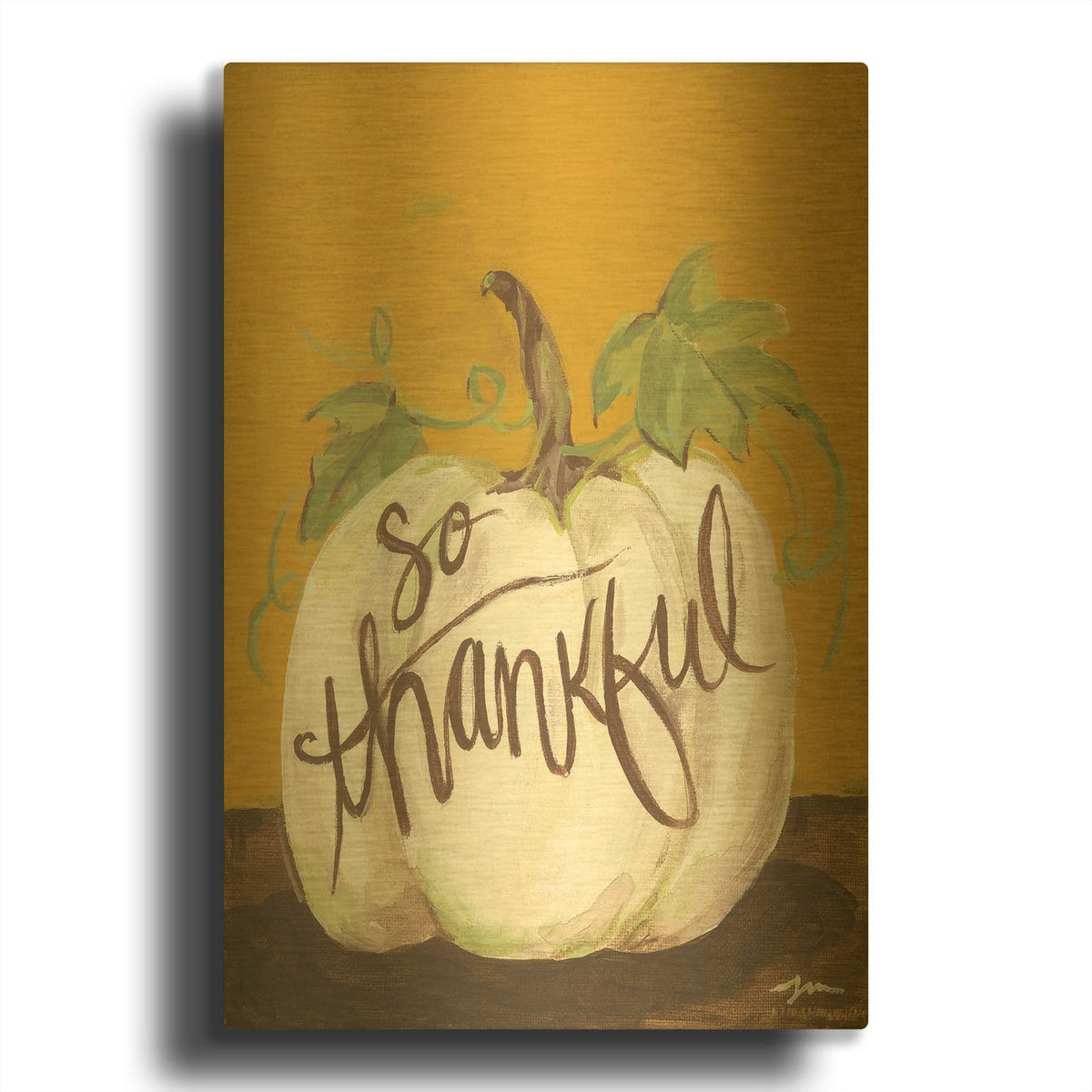 'So Thankful' By Jessica Mingo Gold Metal Wall Art