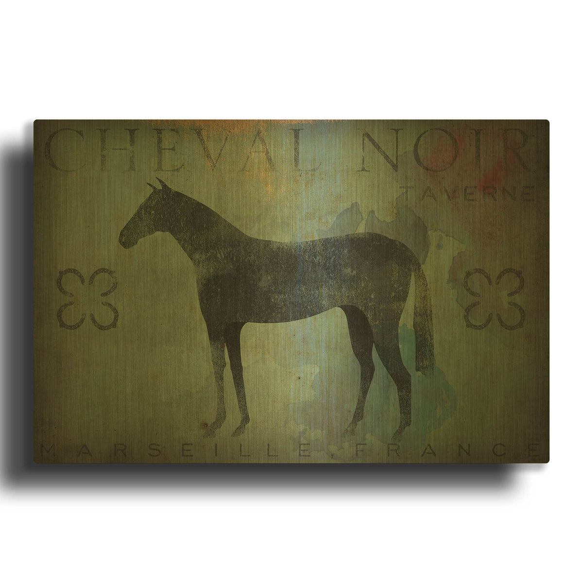 'Cheval Noir v1' By Ryan Fowler Gold Metal Wall Art