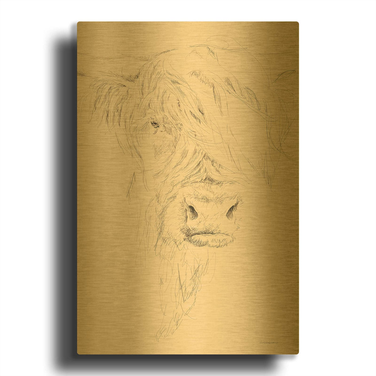 'Hairy Sally' By Kamdon Kreations Gold Metal Wall Art