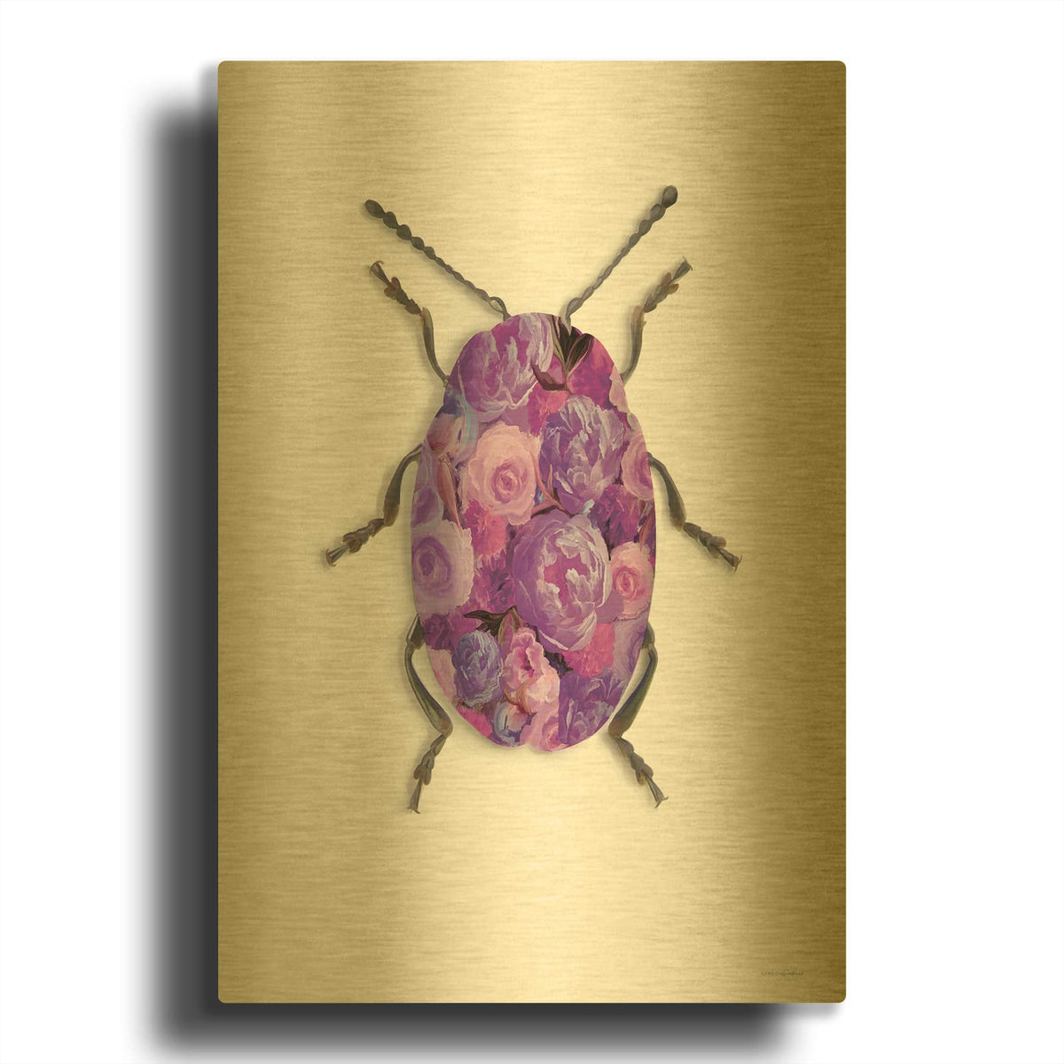 'Purple Camo' By Kamdon Kreations Gold Metal Wall Art