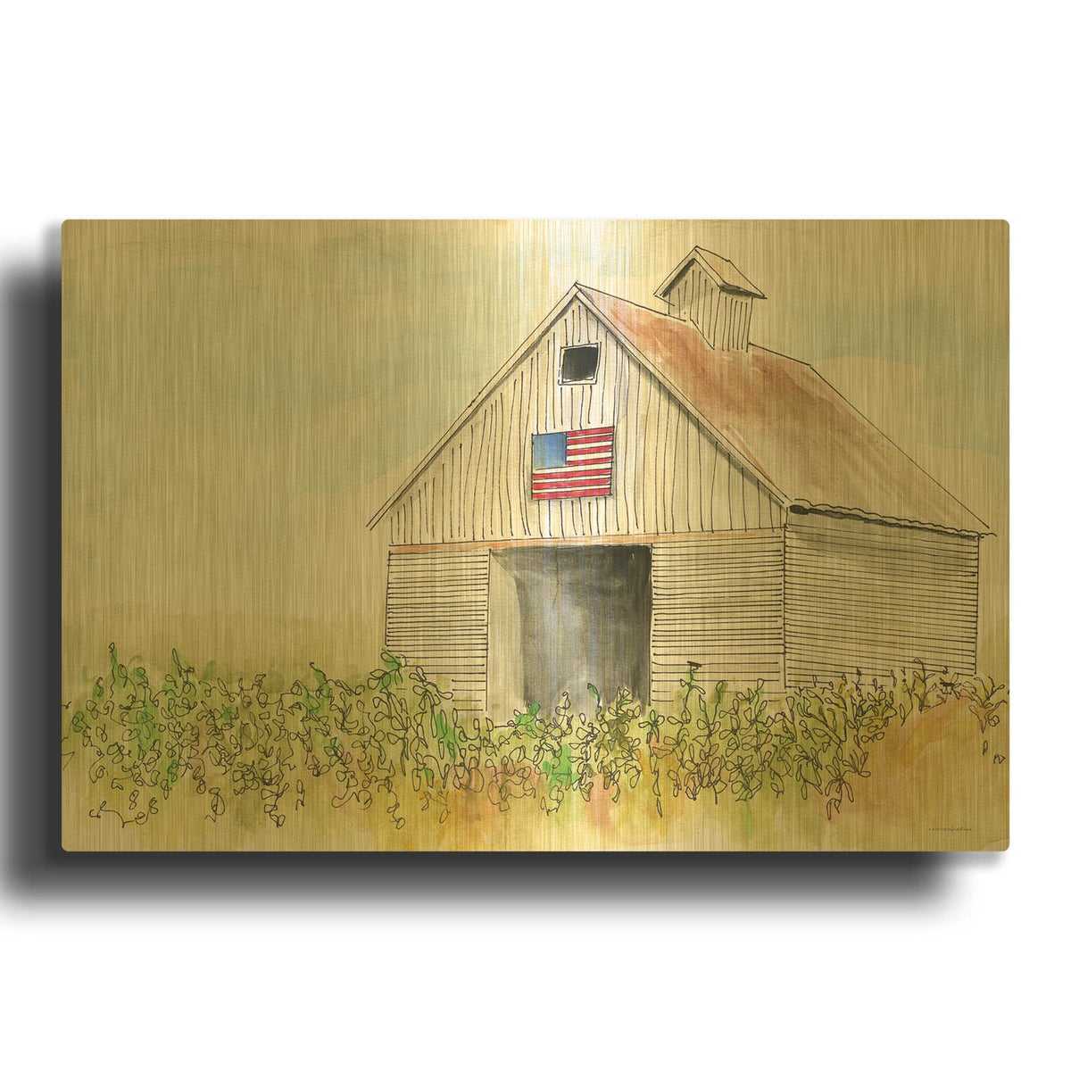 'Beautiful for Spacious Skies' By Kamdon Kreations Gold Metal Wall Art