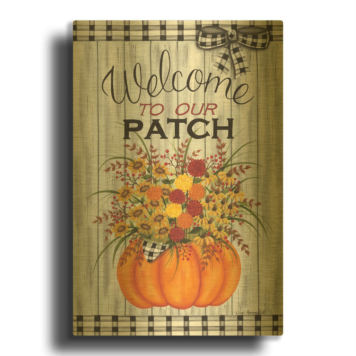 'Welcome to Our Patch' By Lisa Kennedy Gold Metal Wall Art