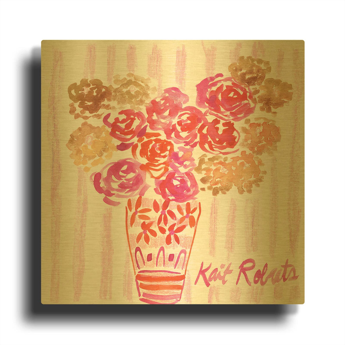 'Boudoir Blooms' By Kait Roberts Gold Metal Wall Art