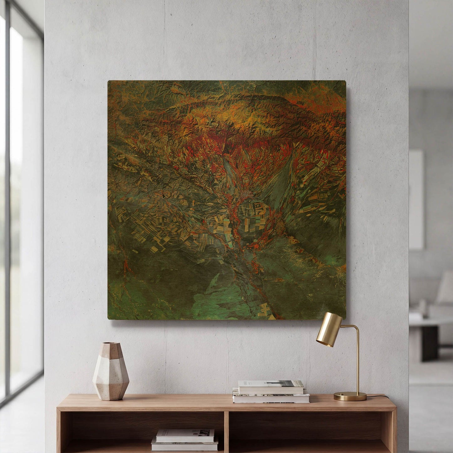 'Earth As Art Cubism Landsat Style' By NASA Earth As Art Gold Metal Wall Art
