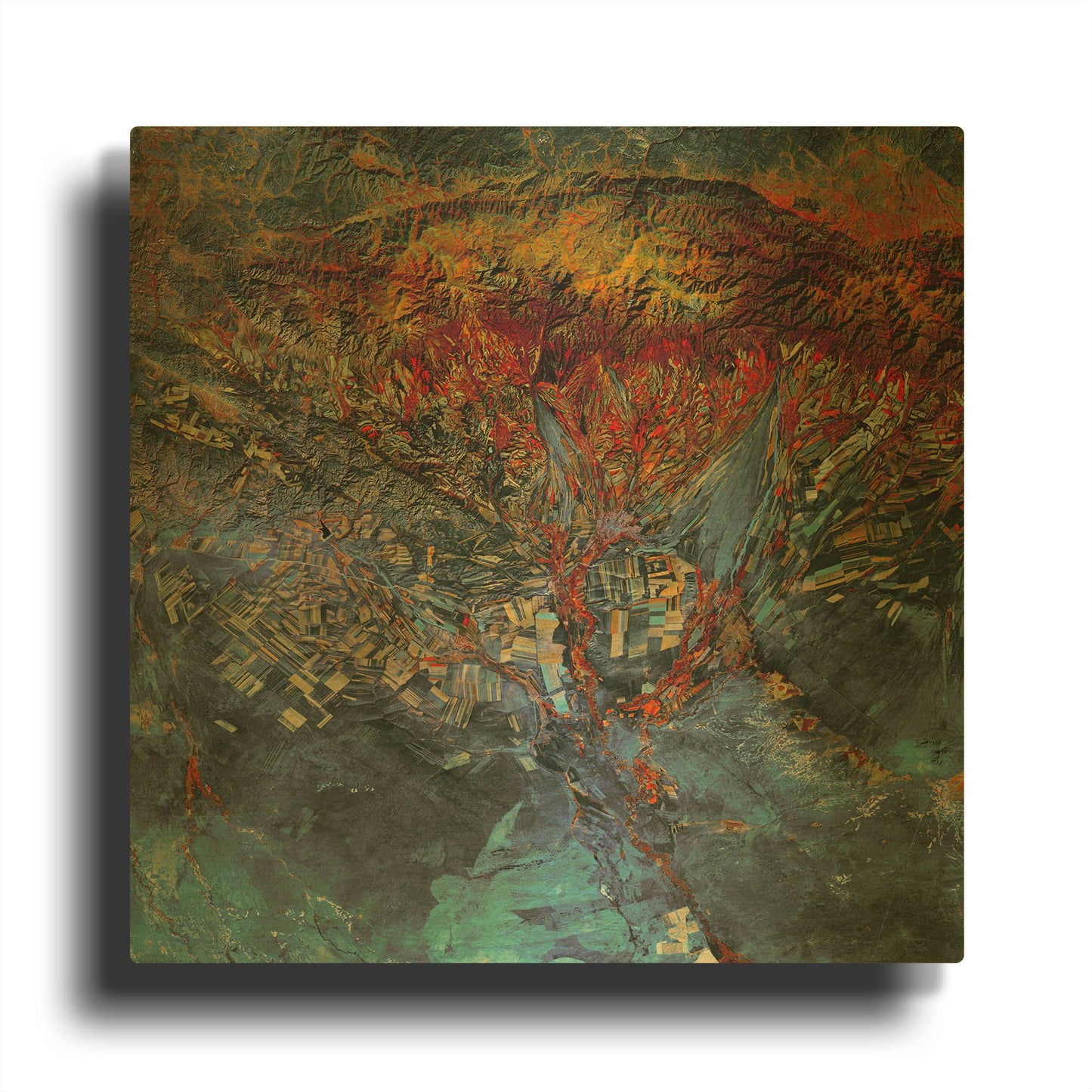 'Earth As Art Cubism Landsat Style' By NASA Earth As Art Gold Metal Wall Art
