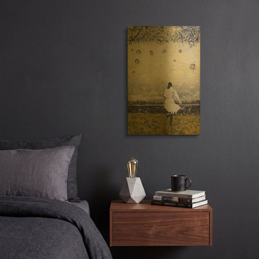 'Awakening Landscape' By DB Waterman Gold Metal Wall Art