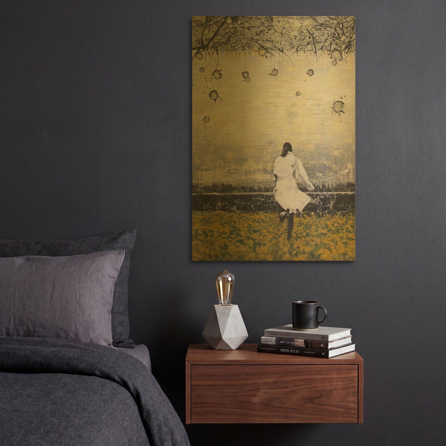 'Awakening Landscape' By DB Waterman Gold Metal Wall Art