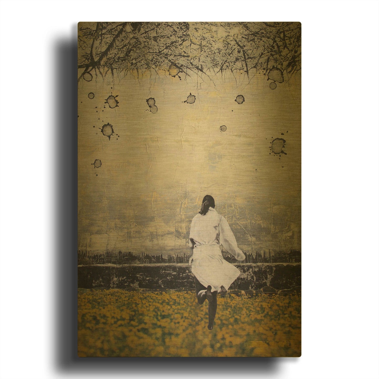 'Awakening Landscape' By DB Waterman Gold Metal Wall Art