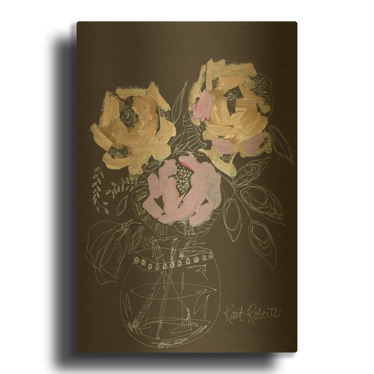 'Swooning for You' By Kait Roberts Gold Metal Wall Art