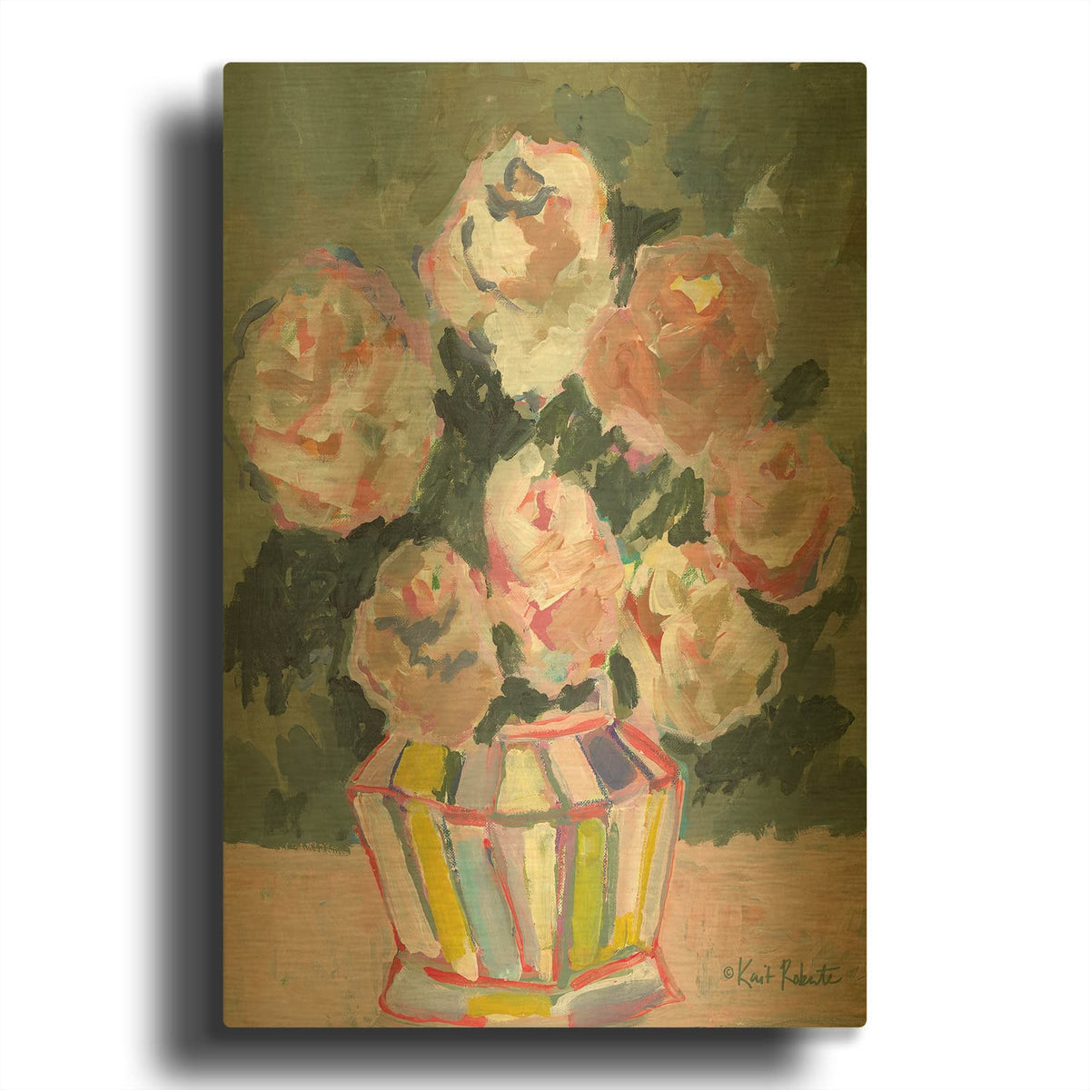 'Flowers for Brenda' By Kait Roberts Gold Metal Wall Art