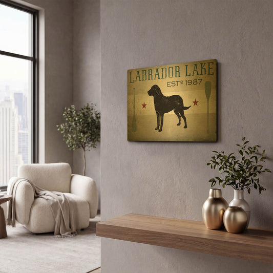 'Labrador Lake' By Ryan Fowler Gold Metal Wall Art