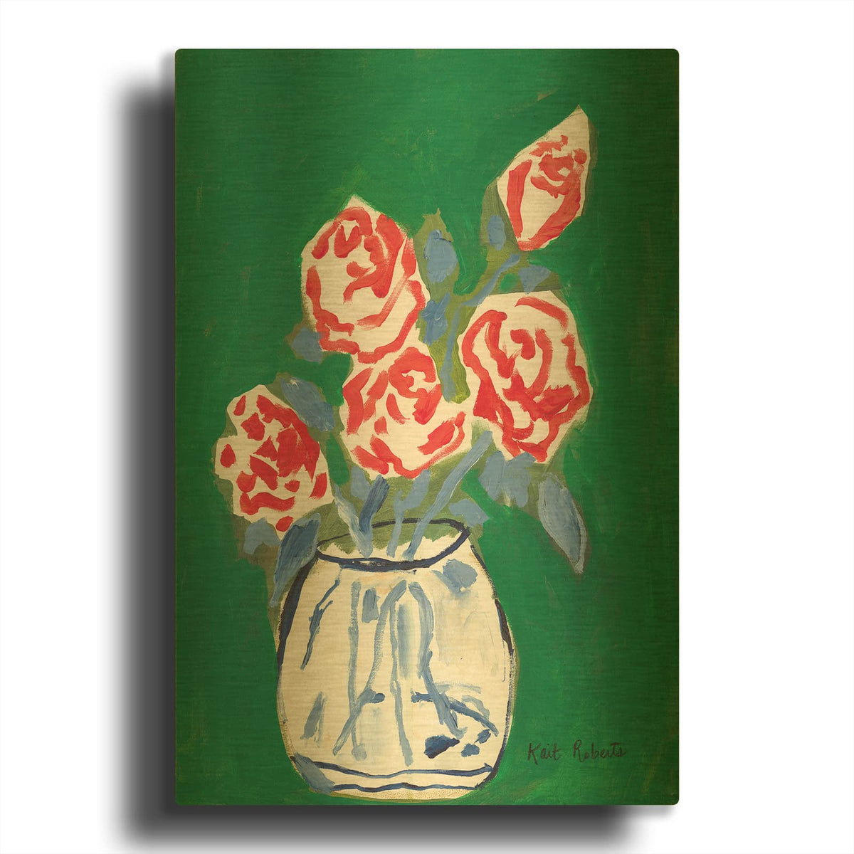 'Flowers for Jessica' By Kait Roberts Gold Metal Wall Art