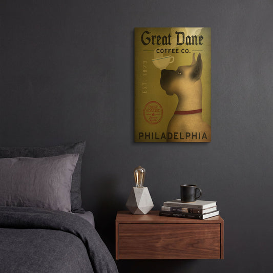 'Great Dane Coffee Philadelphia' By Ryan Fowler Gold Metal Wall Art