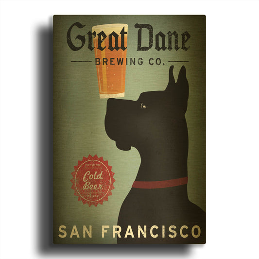'Great Dane Brewing Co San Francisco' By Ryan Fowler Gold Metal Wall Art