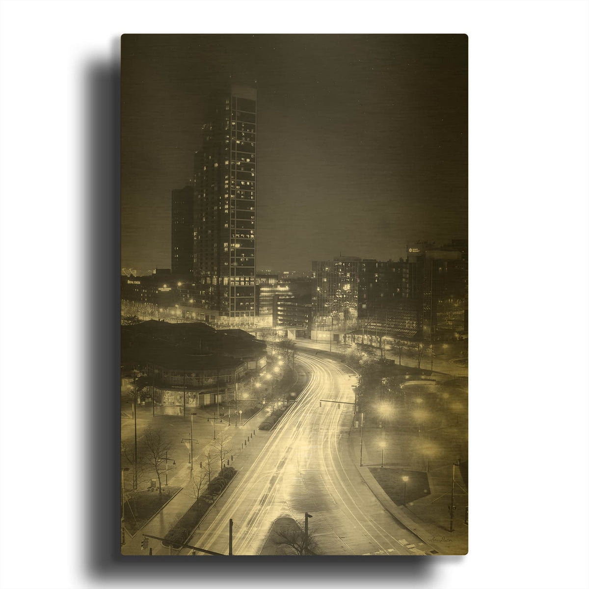 'Inner Harbor Lights I' By Lori Deiter Gold Metal Wall Art