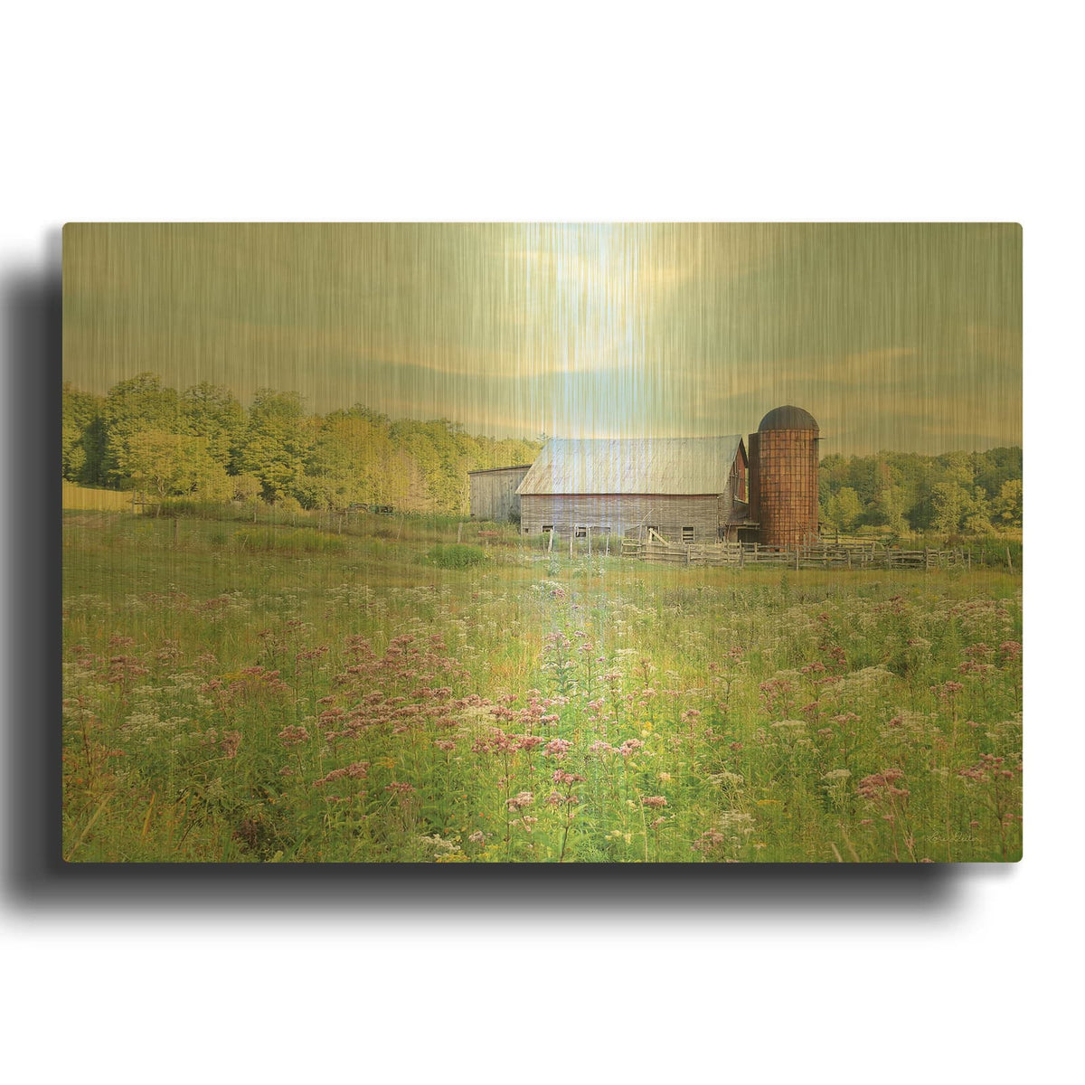 'Summer on the Farm' By Lori Deiter Gold Metal Wall Art