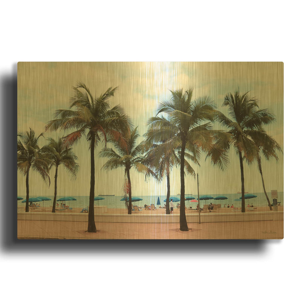 'Florida Palms' By Lori Deiter Gold Metal Wall Art