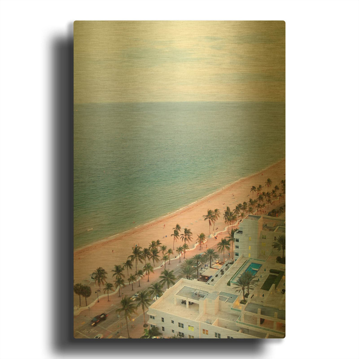 'Fort Lauderdale Beach' By Lori Deiter Gold Metal Wall Art