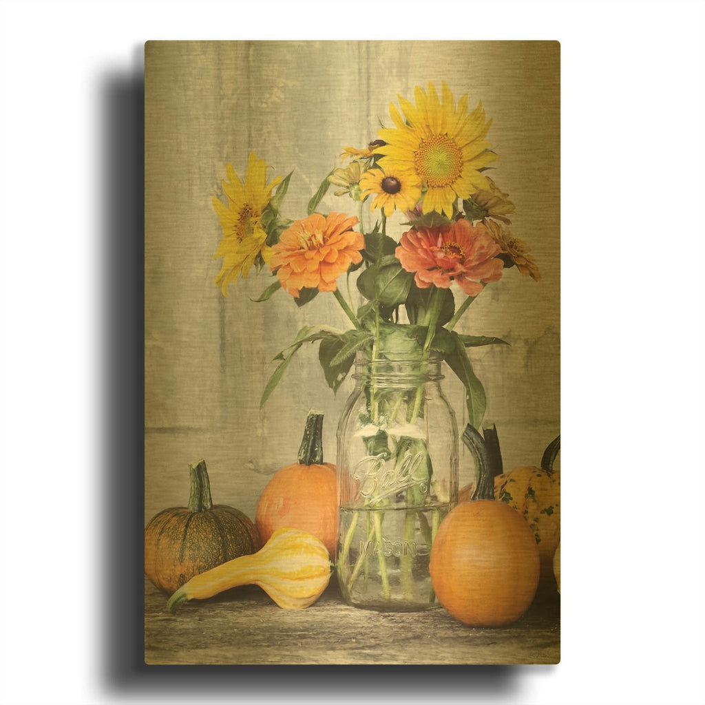 'Autumn Still Live' By Lori Deiter Gold Metal Wall Art