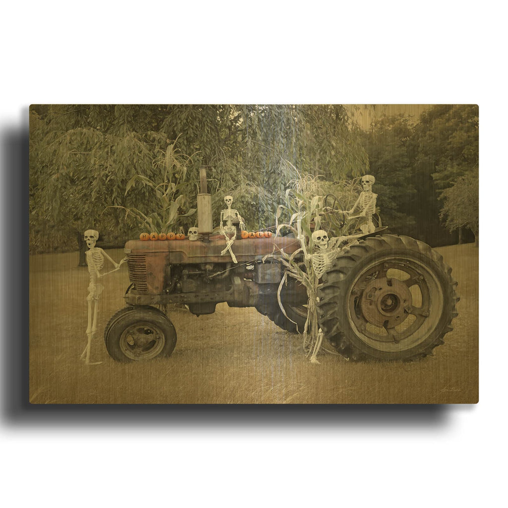 'Happy Fall' By Lori Deiter Gold Metal Wall Art