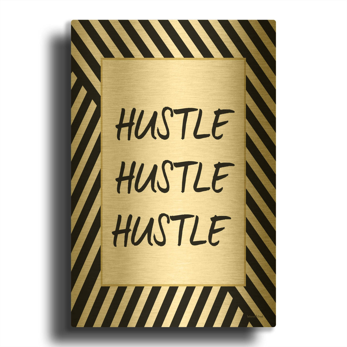 'Hustle' By Lettered Gold Metal Wall Art