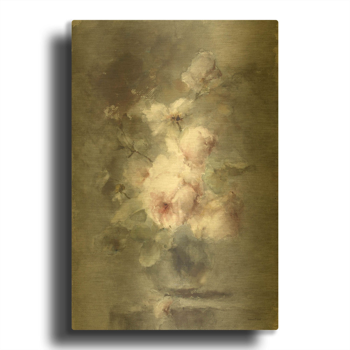 'Old World Rose Bouquet' By Lettered Gold Metal Wall Art