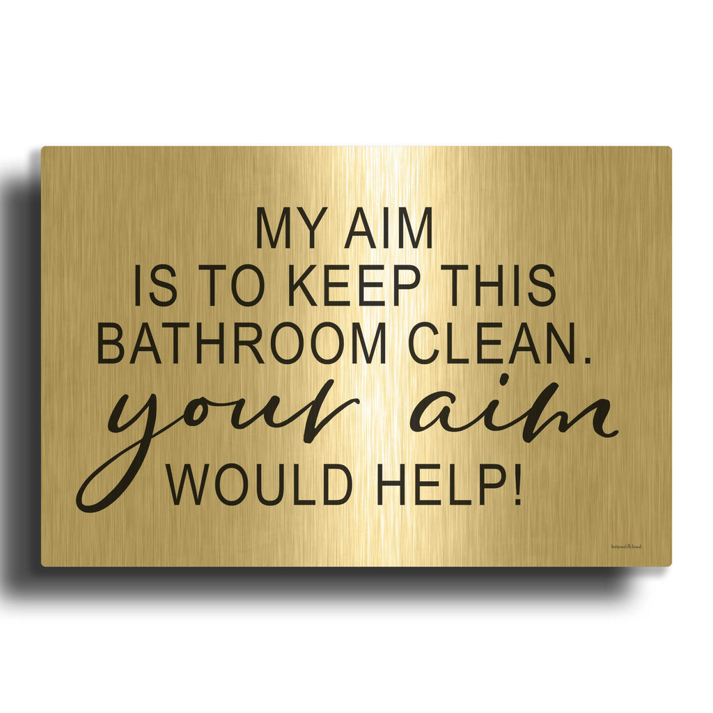 'Clean Bathroom' By Lettered Gold Metal Wall Art