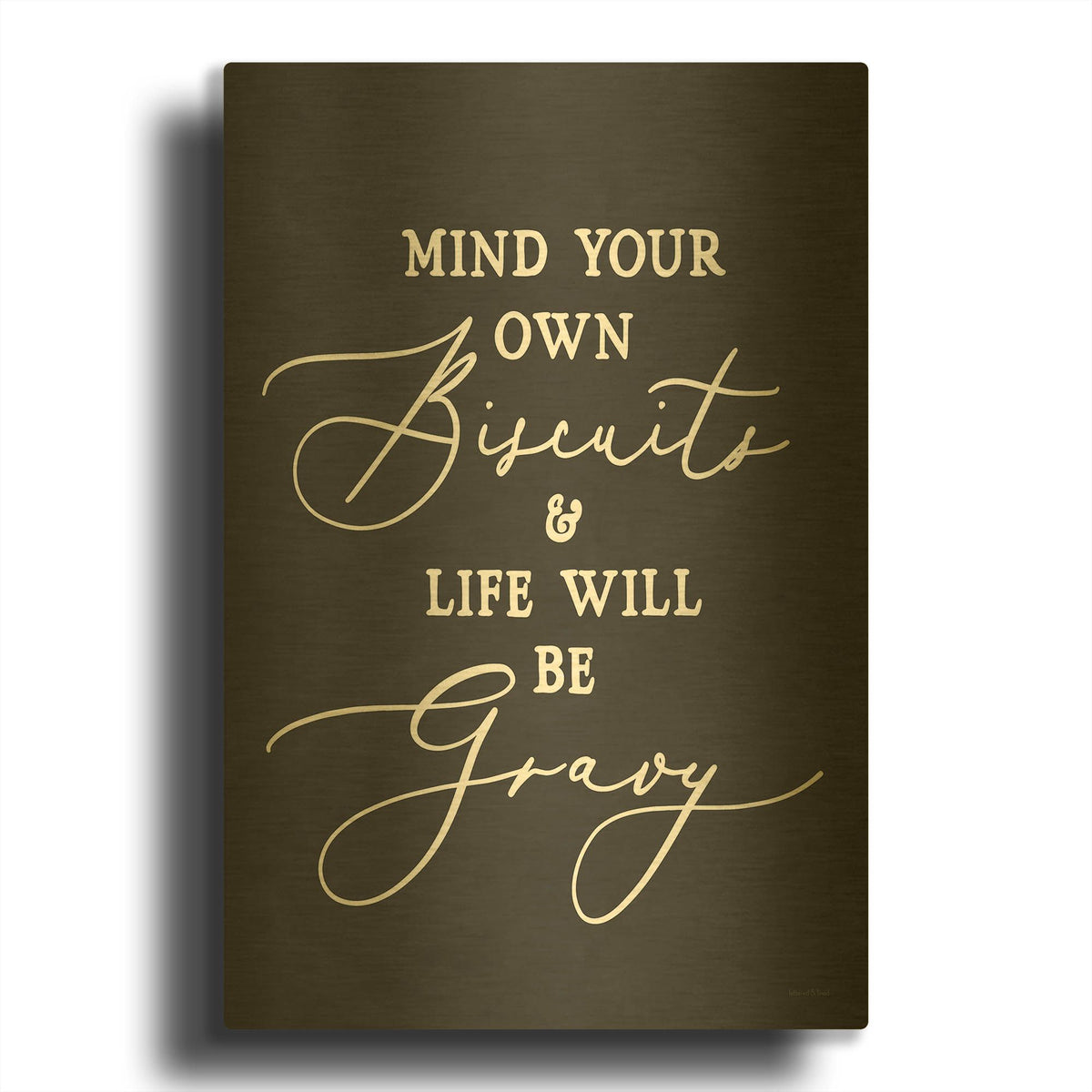 'Biscuits & Gravy' By Lettered Gold Metal Wall Art
