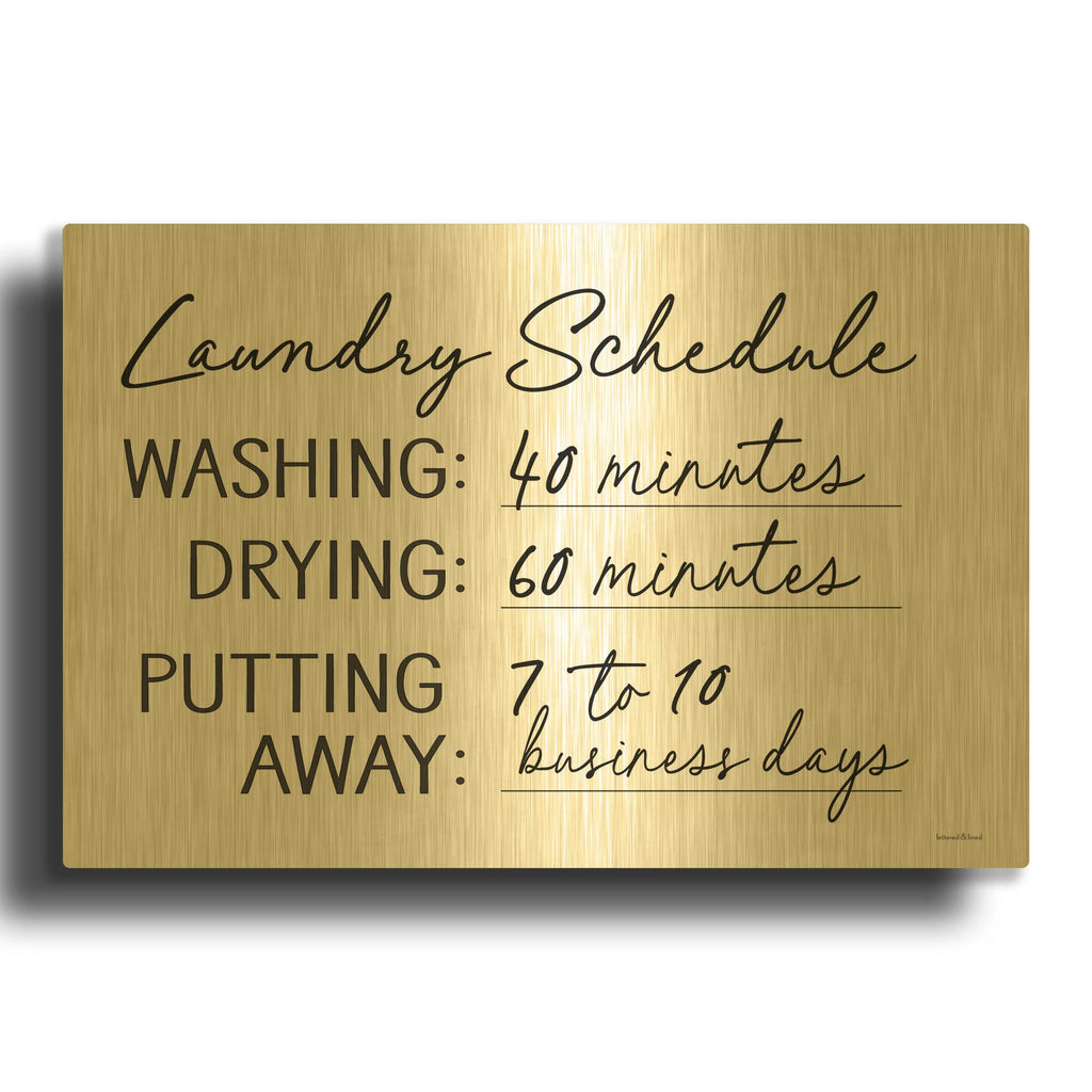 'Laundry Schedule' By Lettered Gold Metal Wall Art