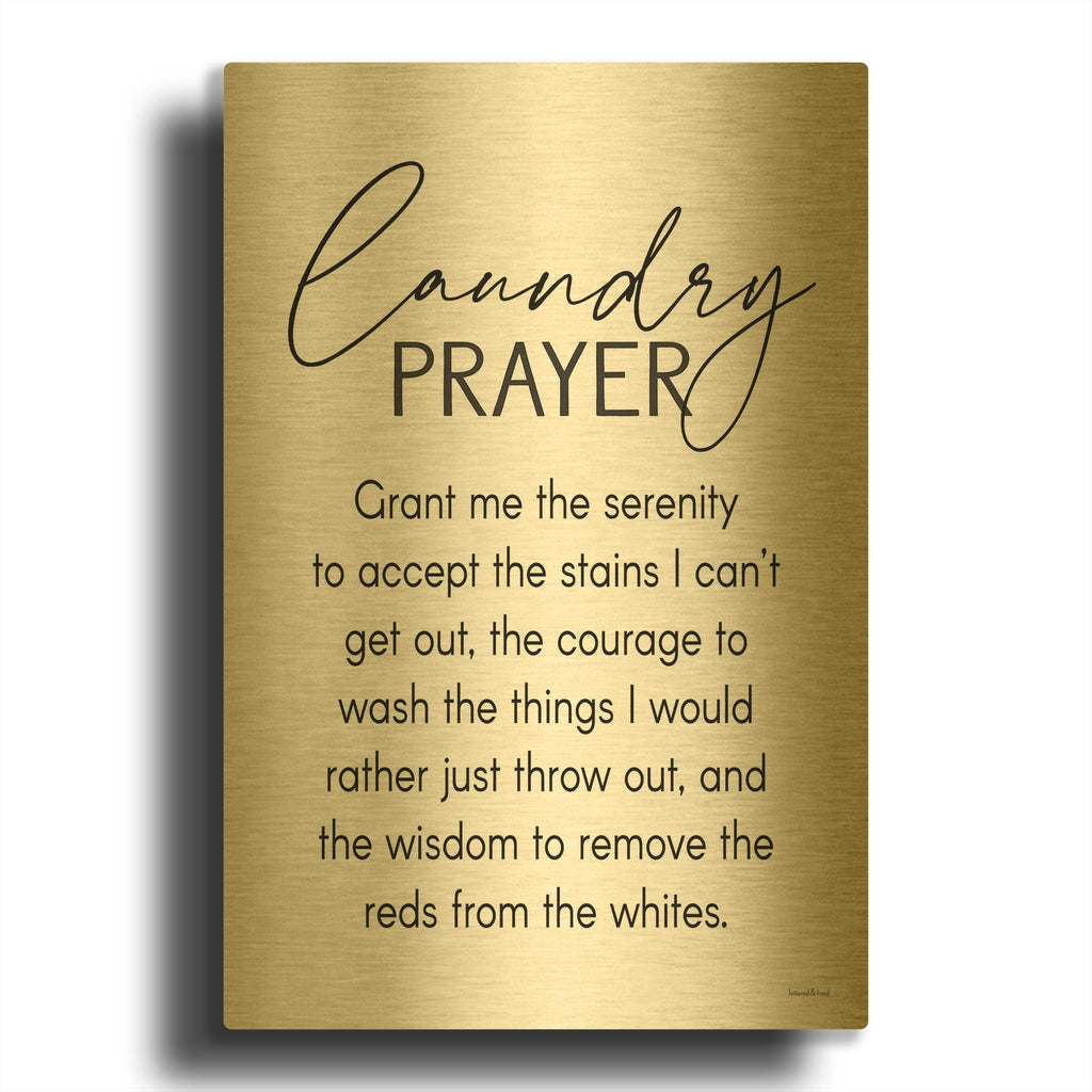 'Laundry Prayer' By Lettered Gold Metal Wall Art