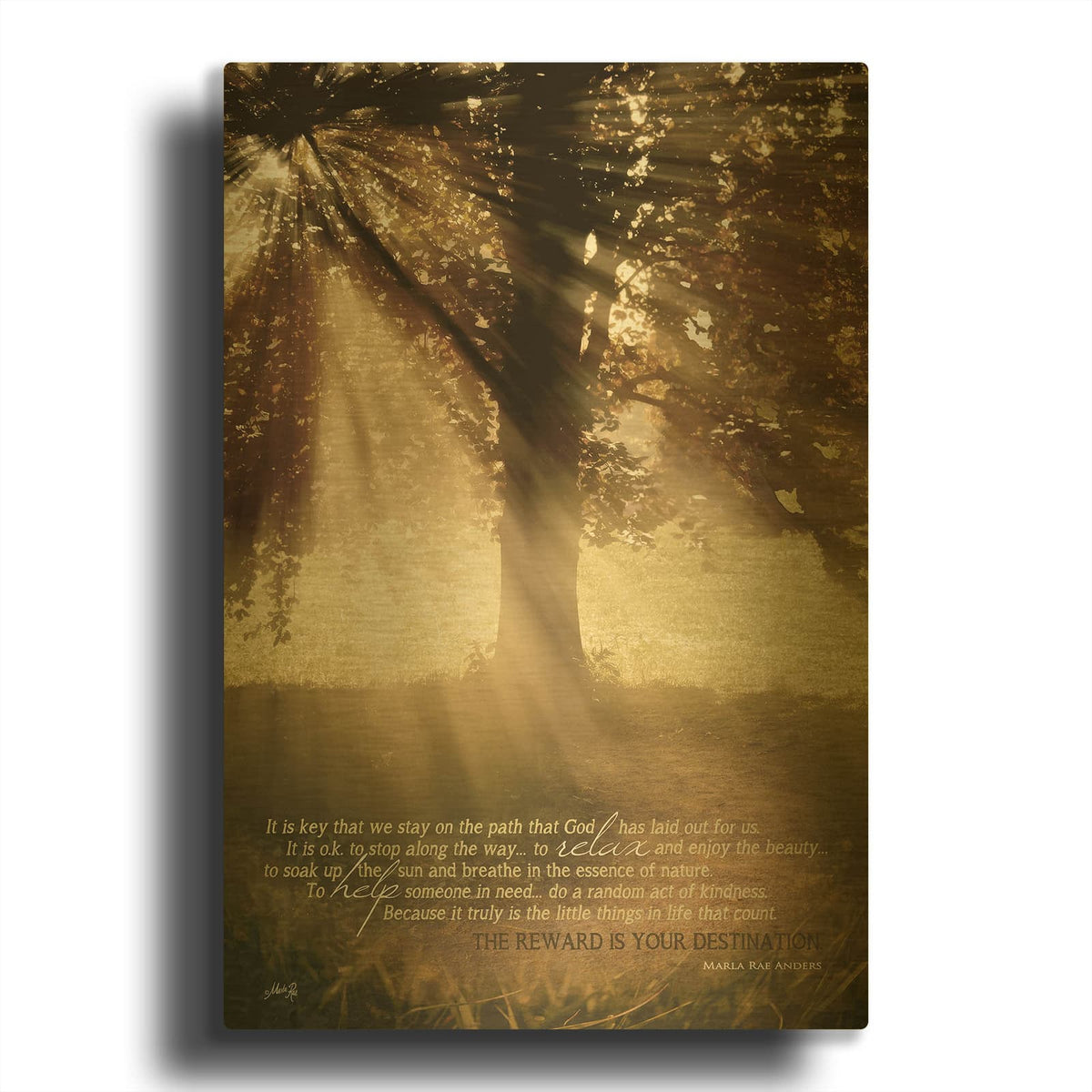 'Stay on the Path' By Marla Rae Gold Metal Wall Art